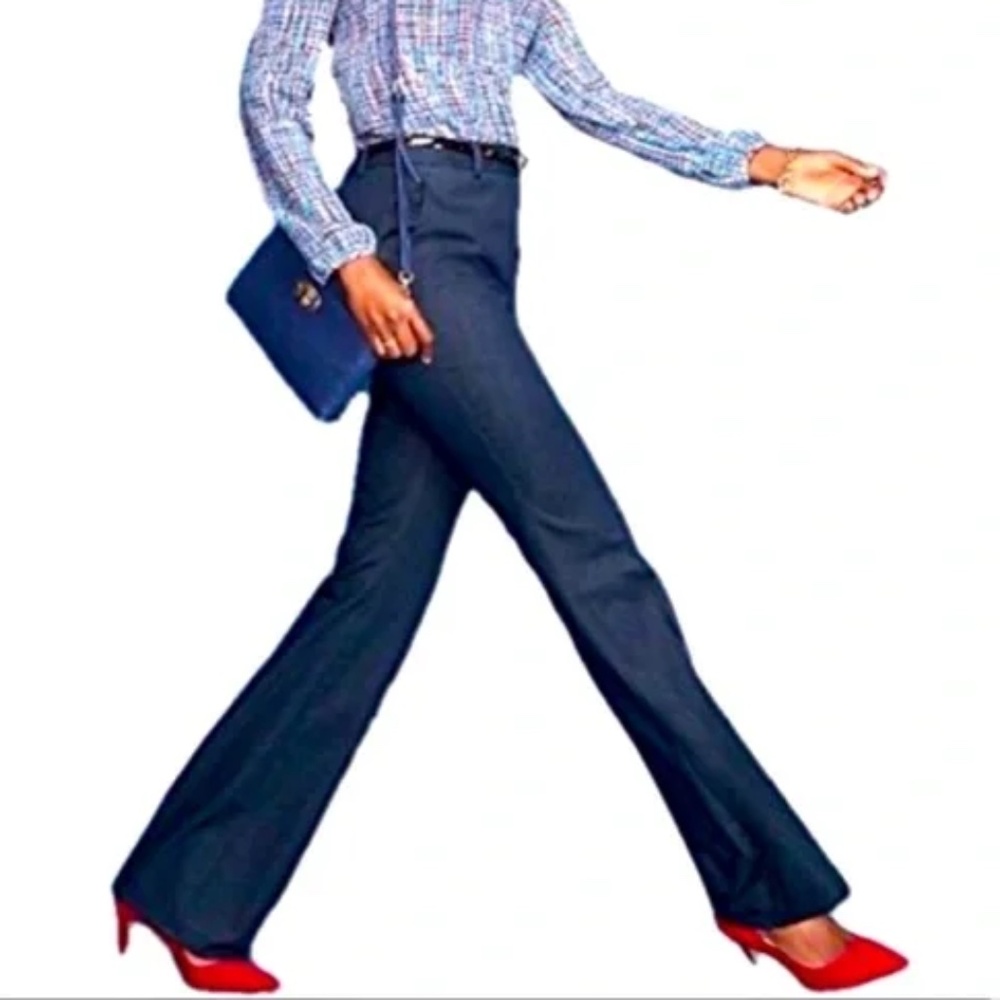 Talbots Navy Wide-Leg Dress Pants, posh denim look